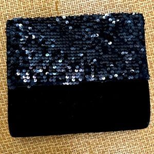 Black sequin clutch